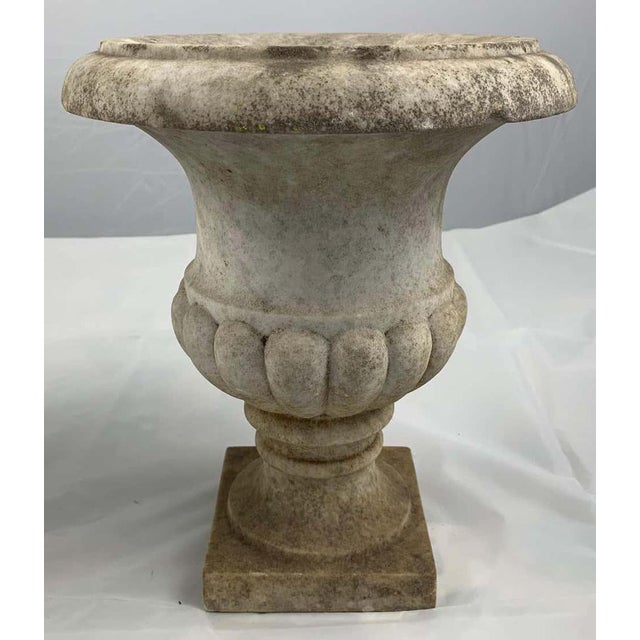 19th Century Carrara Marble Campana Urns, Set of 2 For Sale - Image 9 of 11