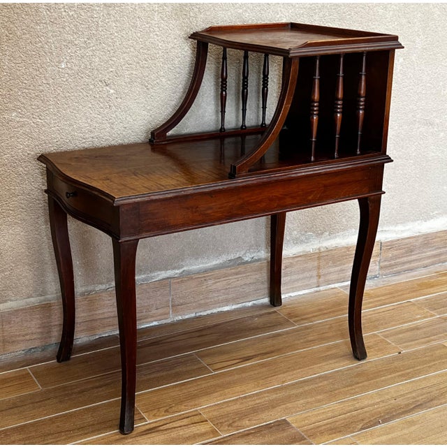 Pair of Early 20th Century Louis XV Two Tier Walnut Nightstands Bedside Tables For Sale - Image 10 of 18