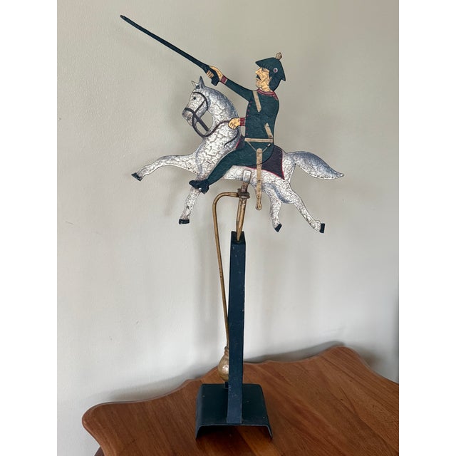 Vintage Folk Art Soldier on Horse Balancing Sculpture For Sale - Image 6 of 9