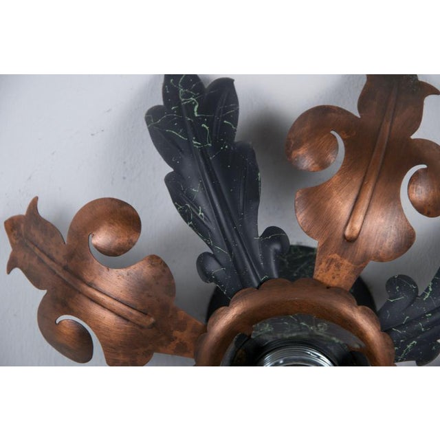 Florentine Metal Flower Flush Mounts from Kaiser, Germany, 1960s For Sale - Image 9 of 10