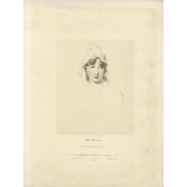 R.J. Lane A.R.A., Chalk Style Portrait of Miss Siddons, 1830, Print For Sale - Image 6 of 10