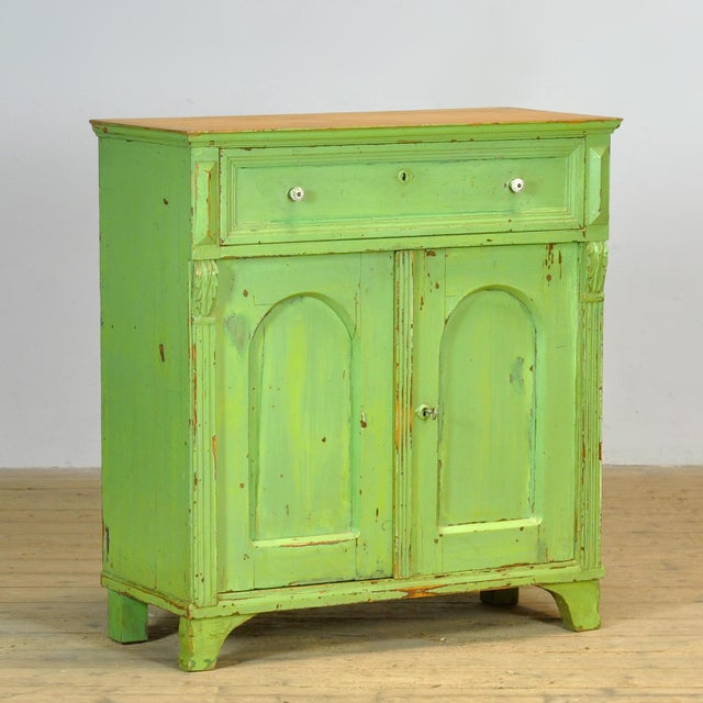 Rustic Antique Green Pine Buffet, 1910 For Sale - Image 3 of 16