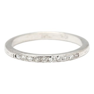 Thin .10ctw Diamond Platinum Band Ring, Ring Size 5.5, Platinum For Sale