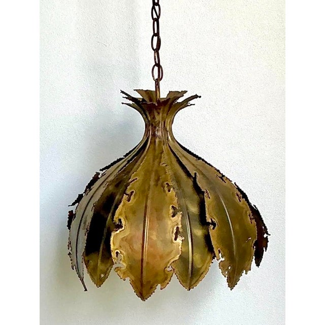 Vintage MCM Danish Holm Sorensen Torch Cut Chandelier For Sale In West Palm - Image 6 of 12