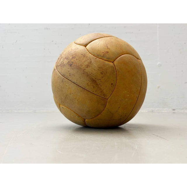 Vintage Leather Medicine Ball, 1940s For Sale - Image 4 of 11