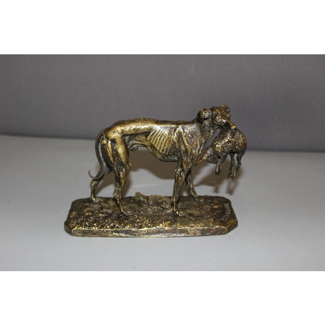 19th Century Greyhound with Hare from Pierre Jules Mene For Sale - Image 6 of 12