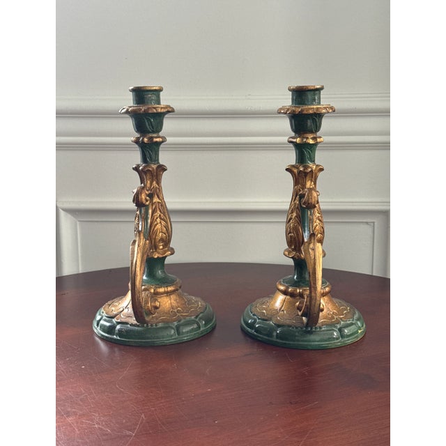 Found at the estate of a former Naval Officer, these vintage Italian hand crafted candle holders were likely obtained...