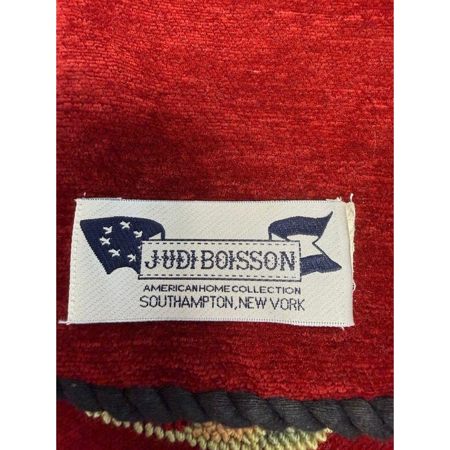 2000 - 2009 Vintage Judi Boisson 2004 Hand-Hooked Figural Pillow Covers in Cranberry Red - Pair, Unused For Sale - Image 5 of 18