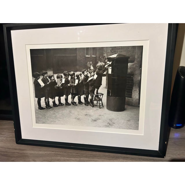 Vintage 1926 Black & White Photo “Children Posting Letters” Red Lion Street School London, Trowbridge Framed For Sale - Image 4 of 4