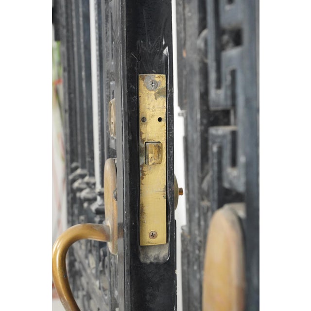 Early 20th Century Antique French Wrought Iron Entry Doors 64.5 X 104 In. For Sale - Image 5 of 11