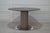 Round table Leg in turned linden, column effect with painted metal base, round top with a choice of veneered wood, 20 mm...