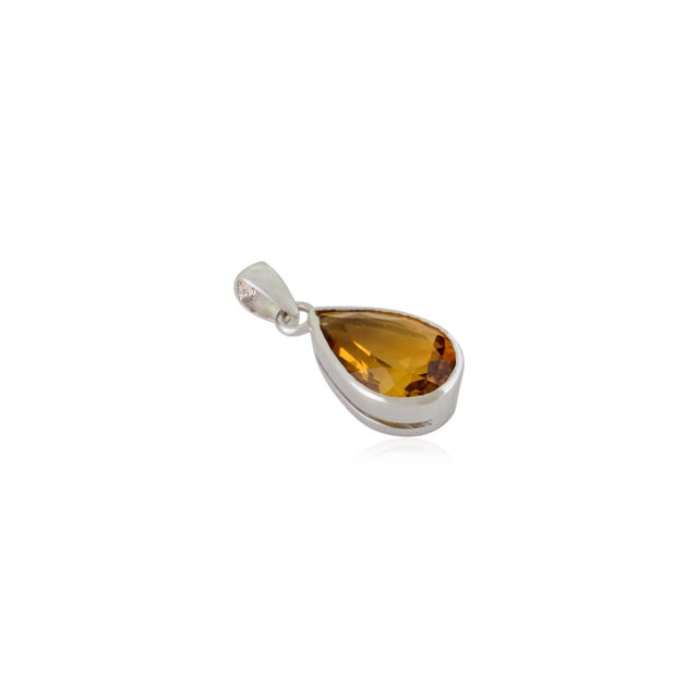 Art Deco Modern Citrine Gemstone Charm Pendant by Carat&her For Sale - Image 3 of 10
