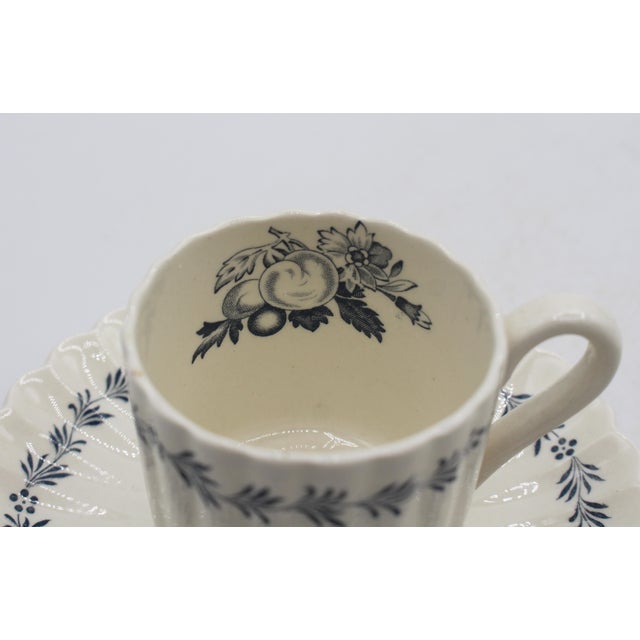 White Mid-20th Century Set of 6 Demitasse Cups & Saucers For Sale - Image 8 of 8