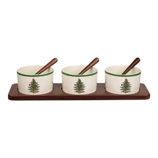 Spode Christmas Tree 7-Piece Condiment Bowl Set For Sale