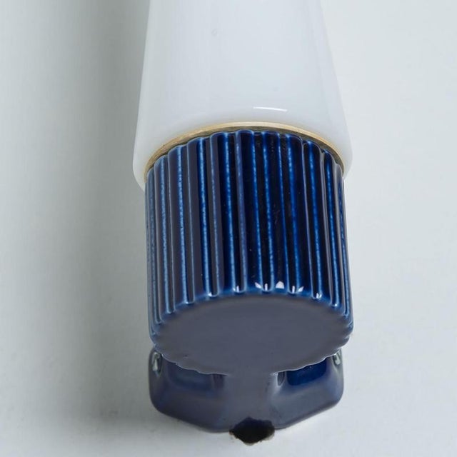 Cobalt Ceramic Opaline Glass Wall Lights, Sweden, 1960s, Set of 2 For Sale - Image 13 of 15