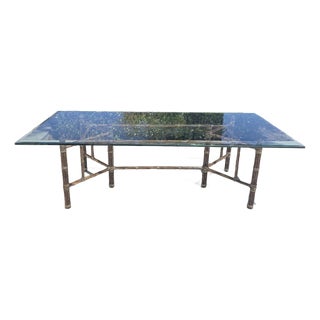 Authentic McGuire Vintage Bamboo Dining Table For Sale