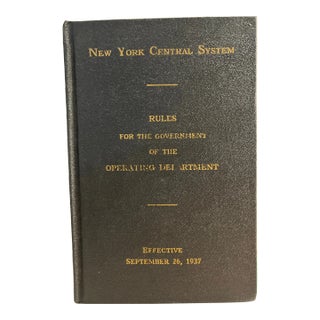 1937 New York Central System Rules Book For Sale