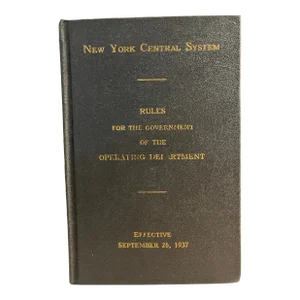 1937 New York Central System Rules Book