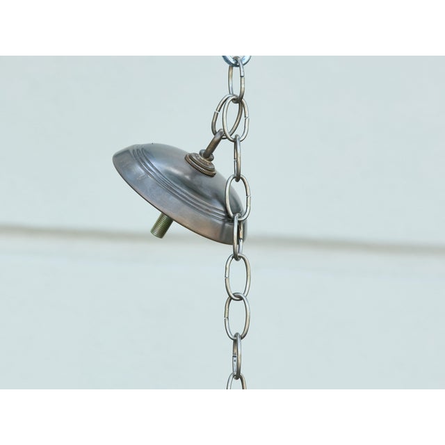 Gold Mid 20th Century Spanish Midcentury Gilt Metal Semi-Flush Crown Chandelier with Tiered Foliage For Sale - Image 8 of 12