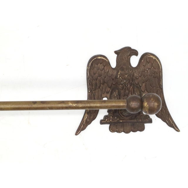 Traditional Vintage Brass Eagle Towel Bar For Sale - Image 3 of 6