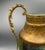 Vintage Neoclassical Green and Gold Figural Pedestal Urn With Ornate Handles For Sale - Image 6 of 6