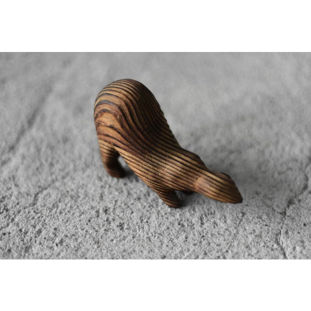 Vintage Danish Modern Dark Wood Sculpture Badger Figurine, 1960s For Sale - Image 6 of 9