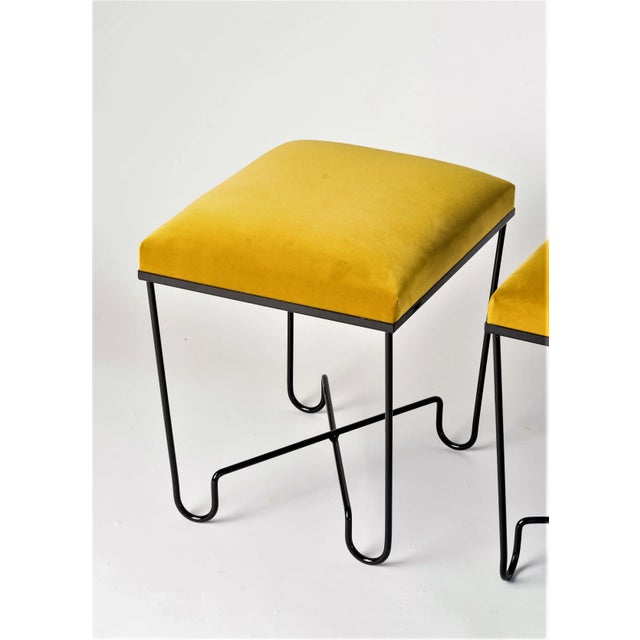 Aronde Black Lacquered Feet and Gold Velvet Benches by Facto Atelier Paris For Sale - Image 6 of 10
