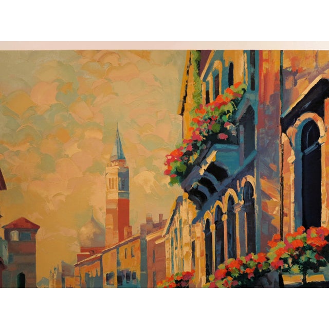 Green 1992 Howard Behrens "Morning in Venice" Signed Ltd Serigraph on Paper For Sale - Image 8 of 8
