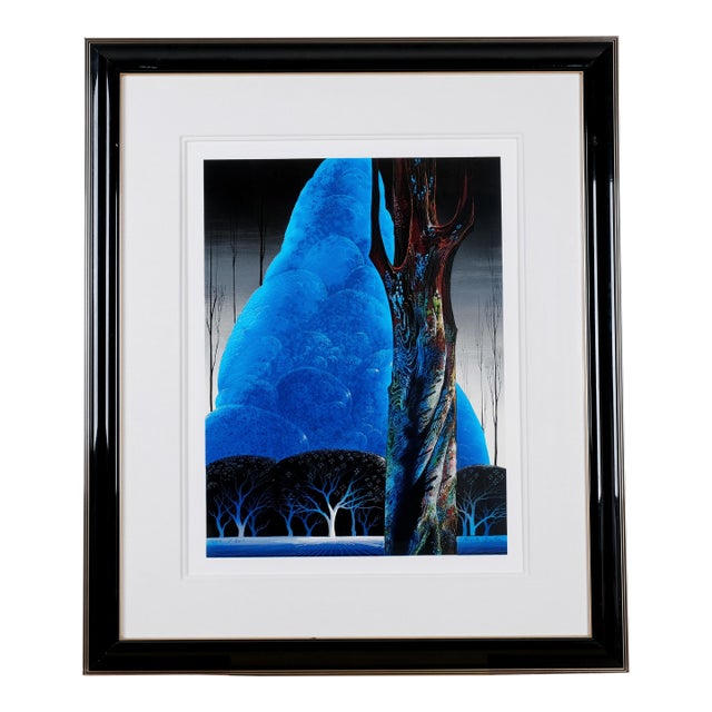 1992 Eyvind Earle "Blue Nocturne" Limited Edition 262/350 Hand Signed & Numbered Framed Serigraph With Certificate of Authenticity For Sale