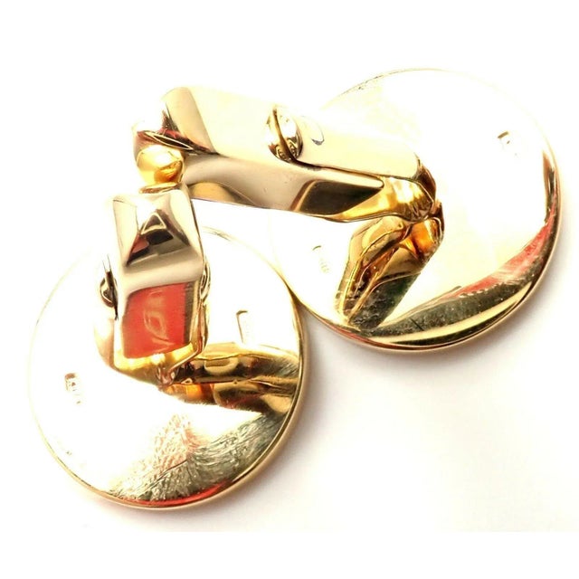 Bvlgari Bulgari 18k Yellow Gold Black Onyx Cufflinks, Pair For Sale - Image 9 of 9