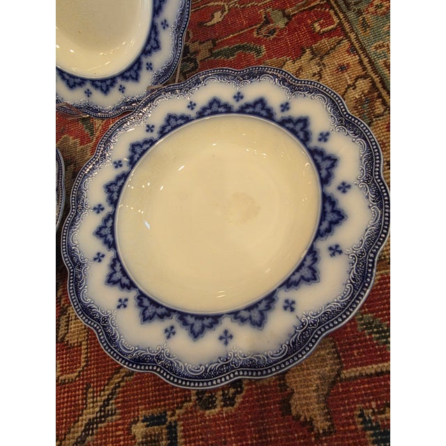 English 19th Century English Flow Blue and White Transferware Bowls - Set of Three For Sale - Image 3 of 14