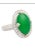 Kelly Green Vintage 7.29 Carat Jadeite Jade "A" Ring With Round Diamond Halo & 18k Milgrain Size 6 For Sale - Image 8 of 9