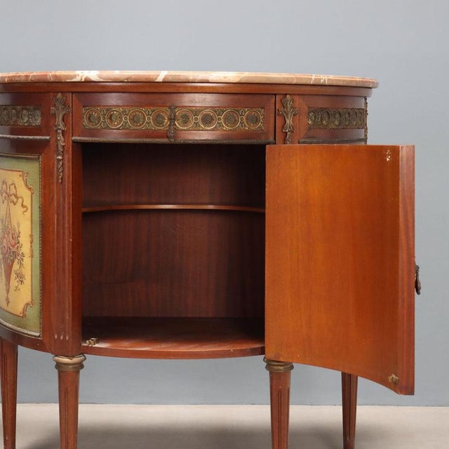 Wood Neoclassical Style Demi-Lune Sideboards, Set of 2 For Sale - Image 7 of 15