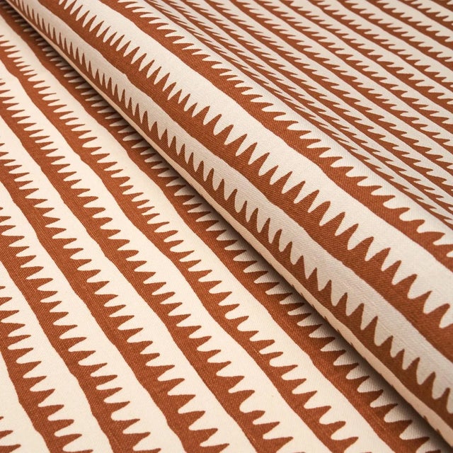 Asian Sample - Schumacher Corfu Stripe Fabric in Rust For Sale - Image 3 of 3
