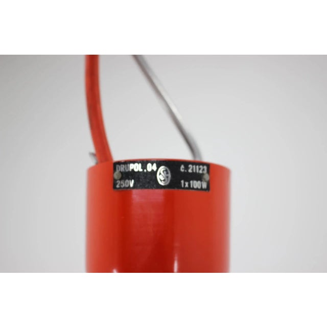 Red Mid-Century Chandelier from Drupol, 1970s For Sale - Image 8 of 9