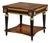 Spanish Neoclassical Oak Burl Side Table With Bronze Accents For Sale