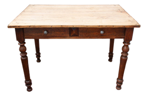 Antique Farmhouse Kitchen Table in Pine, France, 1880-1910