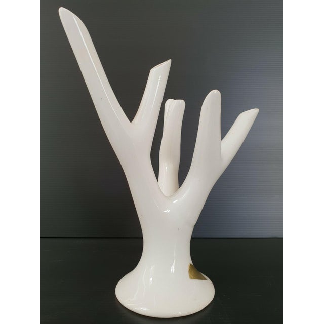 White Ceramic Tree Branch Vase, 1960s-1970s For Sale - Image 8 of 12