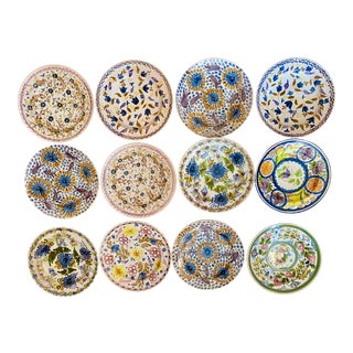 Handmade Spanish Plates, S/12 For Sale