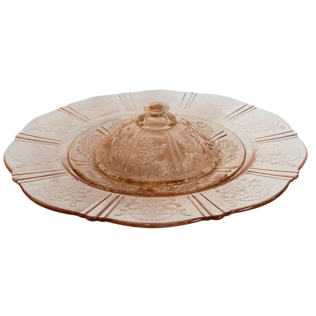 The rimmed bowl is a 9" MacBeth Sweetheart pattern soup bowl, and the other is a 6" covered dish in Rose Pattern. If you...