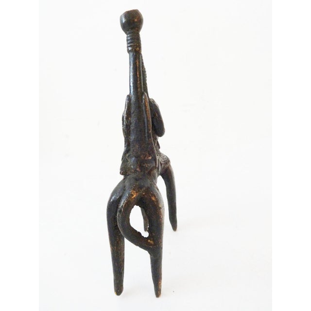 Vintage African Dogon Bronze Horseman Cast Handmade Mali 5.5" H For Sale - Image 4 of 6