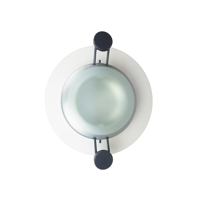 Artemide Silver Metal & Sandblasted Glass Cyclos Wall Lamp by Michele De Lucchi for Artemide, 1985 For Sale - Image 4 of 8