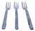 Silver Cake Forks with Three Tines and Raised Trim, Set of 3 For Sale