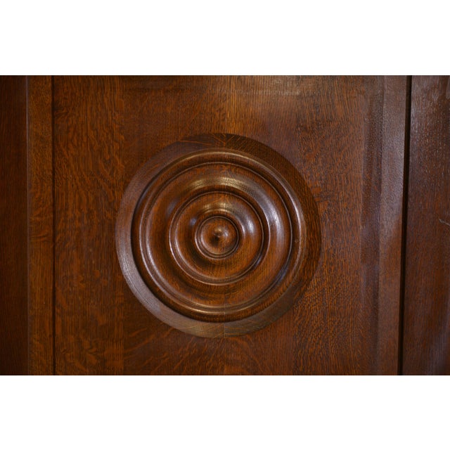 Wood Oak Sideboard in the style of Charles Dudouyt, 1950s For Sale - Image 7 of 9