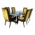 1970s Bernhard Rohne Acid-Etched Brass Dining Set. For Sale