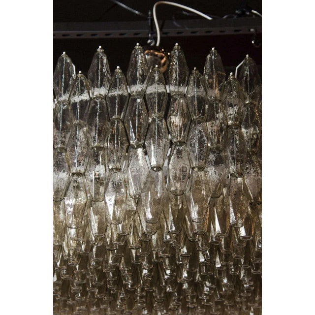 Italian Handblown Smoked Murano Glass Polyhedral Chandelier by Venini For Sale - Image 3 of 7