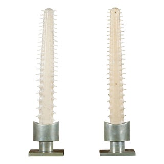 Signed Anthony Redmile Sawfish Decorative Objects Mounted on Brass Bases, 1970s For Sale