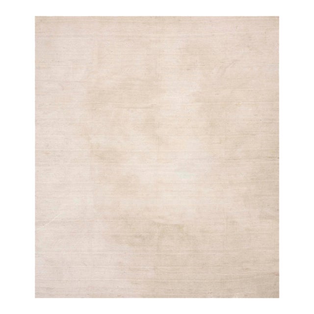 1950s White Cream Abstract Modern Vintage Kilim n.w. Persian 8'9" X 10'10" Flatweave Wool Carpet For Sale