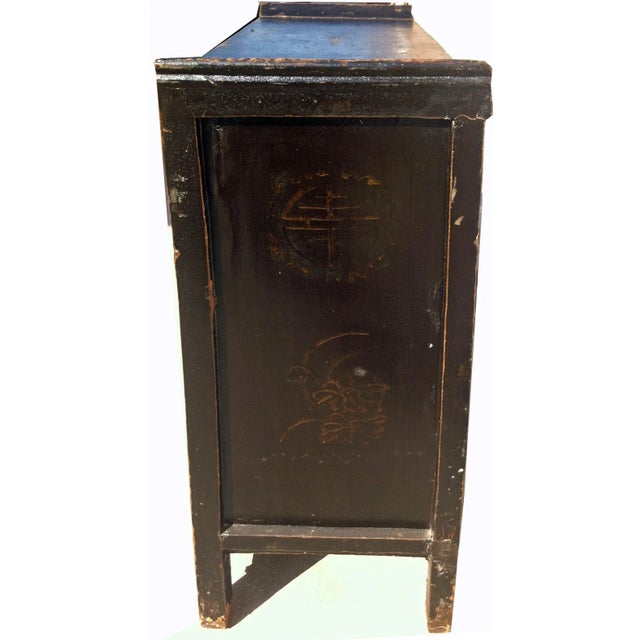 Dark Red Shanxi Antique Chest Cabinet For Sale - Image 9 of 11