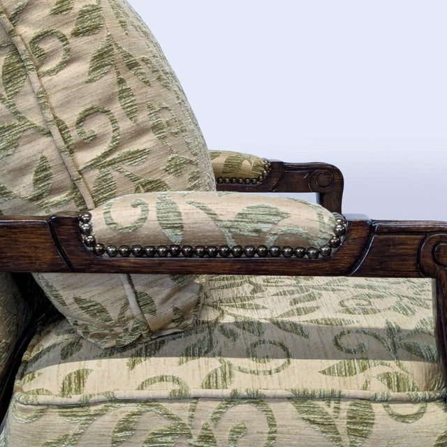 Louis XV Style Upholstered Bergère Lounge Chair For Sale - Image 9 of 15
